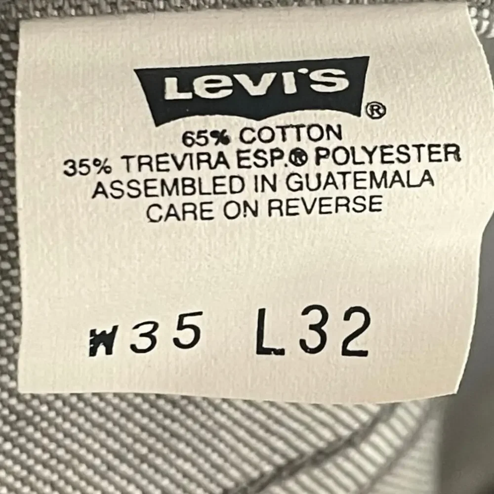 Vintage 1998 Levi's Action Jeans Mens 35x32 Gray Straight Leg Cotton Blend NWT
